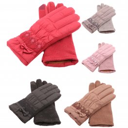 Ladies Warm Fleece Gloves HY 7922 (5 COLORS , 1 DZ)