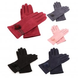 Ladies Velvet Gloves HY7981 (5 Colors 1DZ)