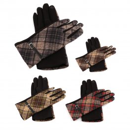 Women Tartan Plaid Gloves HY7983 (4 Colors , 1 DZ)