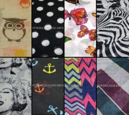 Spring & Summer Infinity Scarf SS12S (6-8 Styles, 1Doz)  Spring & Summer Infinity Scarf SS12S (6-8 Styles, 1Doz)