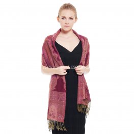 Indian Paisley Pashmina IPB10 Dark Pink  Indian Paisley Pashmina IPB10 Dark Pink