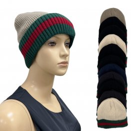 Cable knit Fleece lined Hats J001-770 (5 Colors 1 Doz)