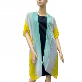 Casual Tie-dye Kimono K007-3 Green/Yellow