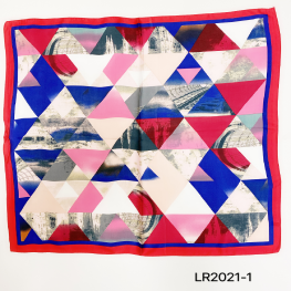 Satin Multi Color Scarf LR2021-1 Blue/Pink/Red