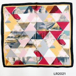 Satin Multi Color Scarf LR2021 Yellow/ Pink/Red