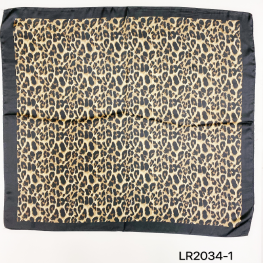 Satin Leopard Print Scarf LR2034-1 Brown/Black  Satin Leopard Print Scarf LR2034-1 Brown/Black