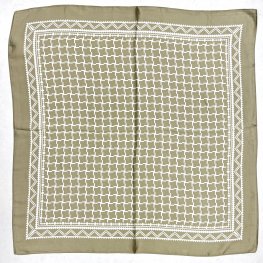 Satin Abstract Print Scarf LR2042-2 Beige  Satin Abstract Print Scarf LR2042-2 Beige