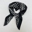 Satin Abstract Print Scarf LR2042-4 Black
