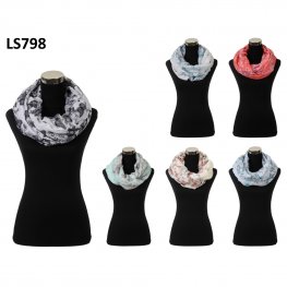 LS798 Butterfly Print Lightweight Soft Infinity Scarf  LS798 Butterfly Print Lightweight Soft Infinity Scarf