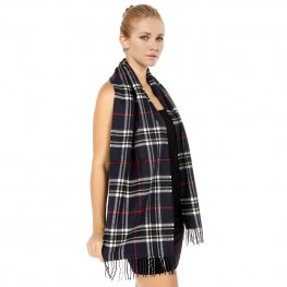 Giant Check Scarf #07-10 Color: Navy