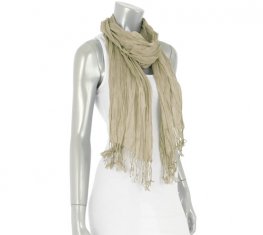 Wrinkle Solid Scarf M-06 Color: Khaki  Wrinkle Solid Scarf M-06 Color: Khaki