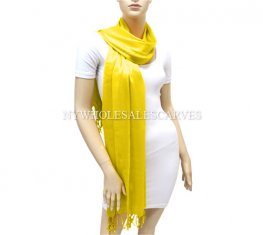 Silky Fringed Shawl P16 Mustard  Silky Fringed Shawl P16 Mustard
