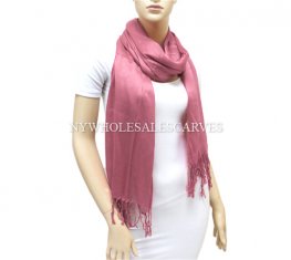 Silky Fringed Shawl P21 DarkPink  Silky Fringed Shawl P21 DarkPink