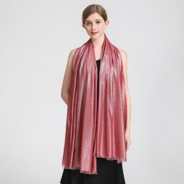 SF23120-11 Sheer Sparkly Shawl Wrap: India Red
