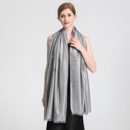 SF23120-7N Sheer Sparkly Shawl Wrap :Grey
