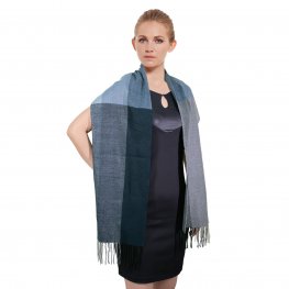 Cashmere Feel Scarf Vertical Stripe NY11-3 Navy