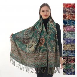 Multi Print Paisley Pashmina NY23165 ( 10 Colors, 1DZ)