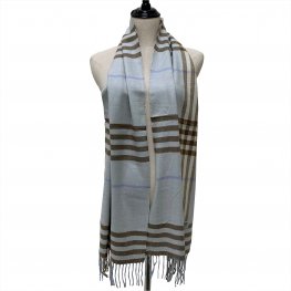 Giant Check Scarf #NY3933 Color: Baby Blue