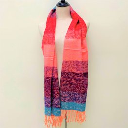 Cashmere Feel Scarf 504-04 Rainbow Red