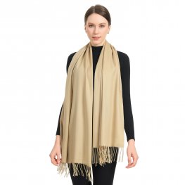 Premium Event Solid Pashmina NY7717 Khaki  Premium Event Solid Pashmina NY7717 Khaki