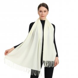 Premium Event Solid Pashmina NY7718 Ivory  Premium Event Solid Pashmina NY7718 Ivory