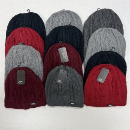 Cable Knit Fleece Beanie 9900 (5 Colors 1 DZ)
