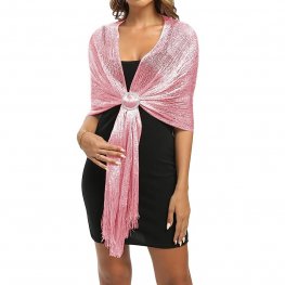 Lurex Sheer Metallic Evening Scarf N23118-8B Pink  Lurex Sheer Metallic Evening Scarf N23118-8B Pink