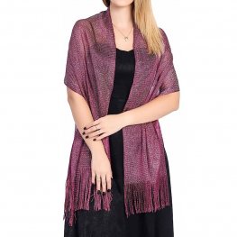 Lurex Sheer Metallic Evening Scarf N23118-22B Grape  Lurex Sheer Metallic Evening Scarf N23118-22B Grape