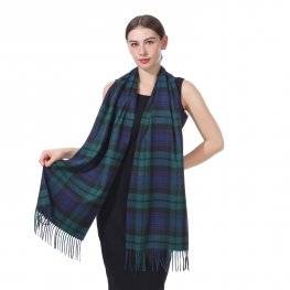 Cashmere Feel Scarf #98 Color: Navy/Teal