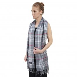 Giant Check Scarf #949 Color: Grey
