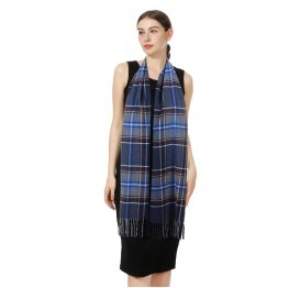 Cashmere Feel Scarf SW-01 Blue/Grey/White  Cashmere Feel Scarf SW-01 Blue/Grey/White