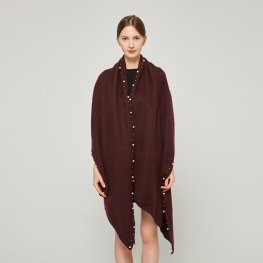 SF231403 Mohair Wrap trim with Pearls: Burgundy  SF231403 Mohair Wrap trim with Pearls: Burgundy
