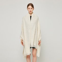 SF231462 Metallic Accent Mohair Shawl: Ivory  SF231462 Metallic Accent Mohair Shawl: Ivory