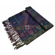 Luxury Metallic Feather Pashmina SF33144-4:Teal Multi