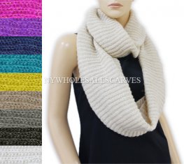 Sequined Knit Infinity Scarf 680 (6 Colors, 1Doz)