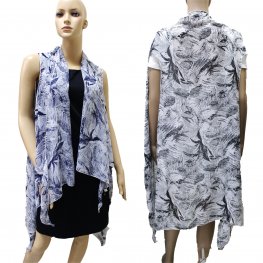 Palm Trees Pattern Scarf Vest SL-101  Palm Trees Pattern Scarf Vest SL-101