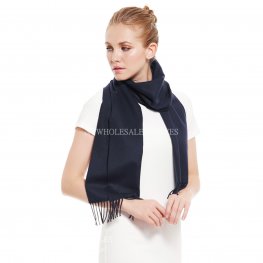 Solid Cashmere Feel Scarf SN33-2 Navy