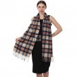 Cashmere Feel Scarf SW-23 Beige /Navy