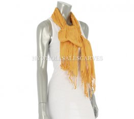 Wrinkle Solid Scarf M-02 Color: Gold