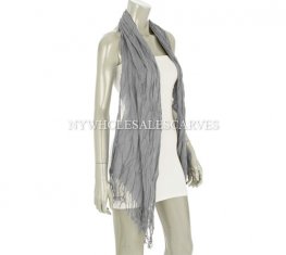 Wrinkle Solid Scarf M-18 Color: D-Grey  Wrinkle Solid Scarf M-18 Color: D-Grey