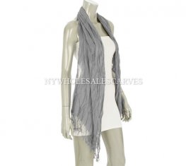 Wrinkle Solid Scarf M-18 Color: D-Grey