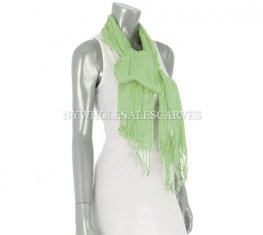 Wrinkle Solid Scarf M-19A Color: L-Moneygreen  Wrinkle Solid Scarf M-19A Color: L-Moneygreen