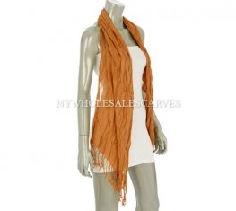 Wrinkle Solid Scarf M-42 Color: Mango