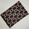 W1005-2 Fashion Cashmere Feel Scarf: D-Brown/White