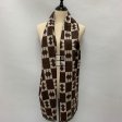 W1005-2 Fashion Cashmere Feel Scarf: D-Brown/White