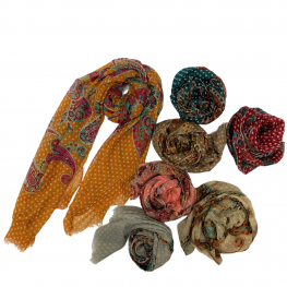 Soft Paisley and Dots Pattern Scarf WN225