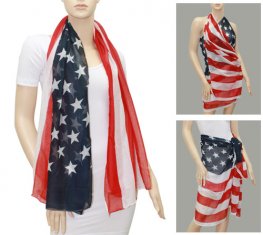 American Flag Scarf #FX154 (1 Doz)