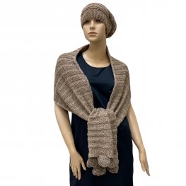 Cable Knit Scarf & Hat Set WT054TPE