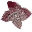 Cozy Check Blanket Shawl WT167 Burgundy
