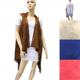 Micro Suede Leather Scarf Vest XB7007
